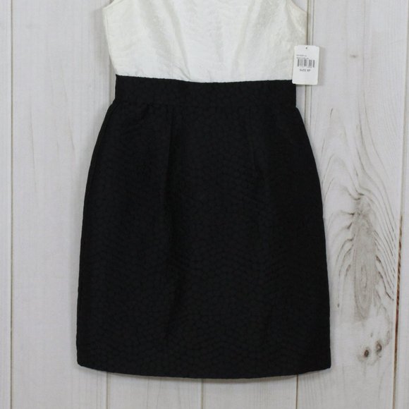 NWT! Ivy + Blue Maggy Boutique Black White Back Zip Textured Combo Dress Size 4P - Picture 3 of 12